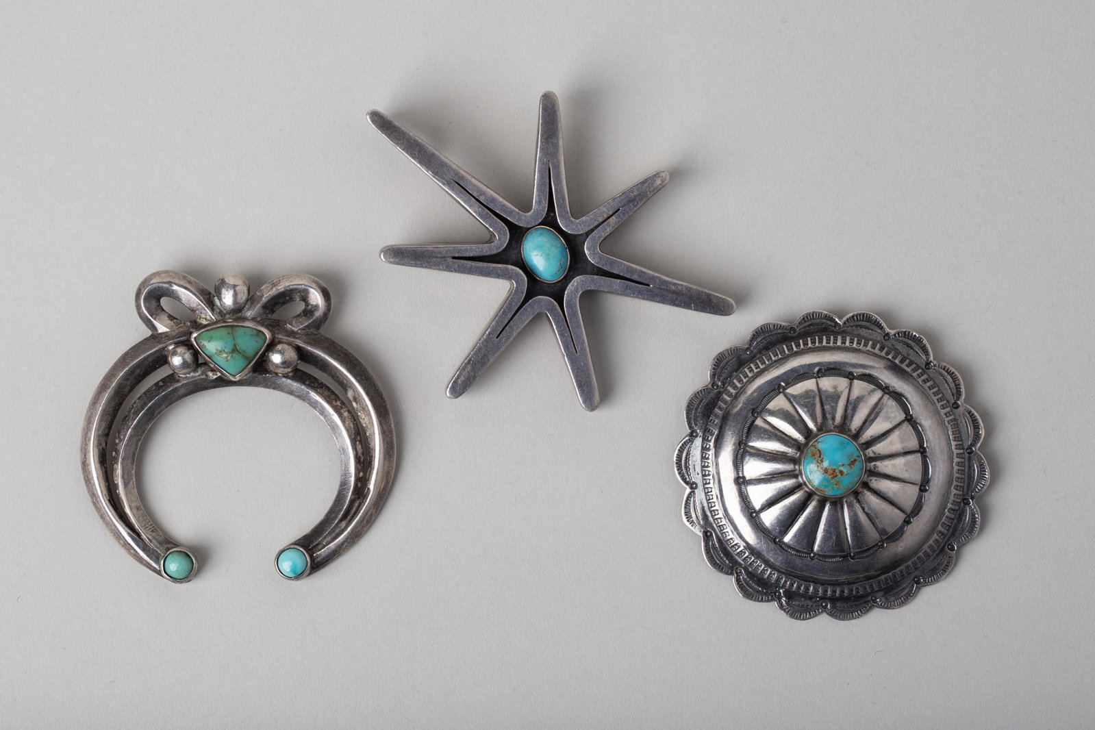 Navajo & Taxco Navajo & Taxco Sterling Silver Turquoise Jewelry — Group of Three (1 of 3)
