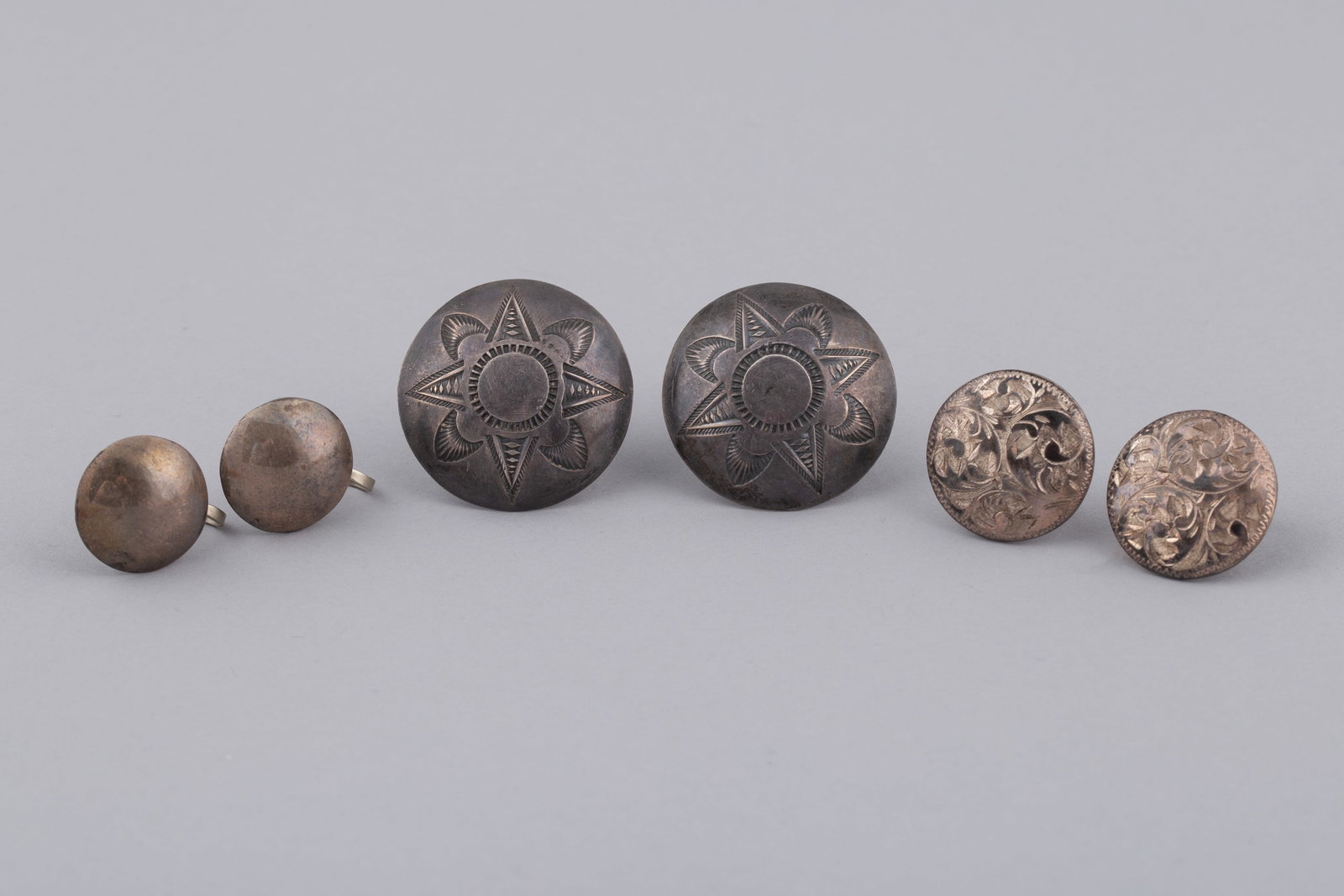 Group of Five Navajo Sterling Silver Clip Earrings (1 of 5)