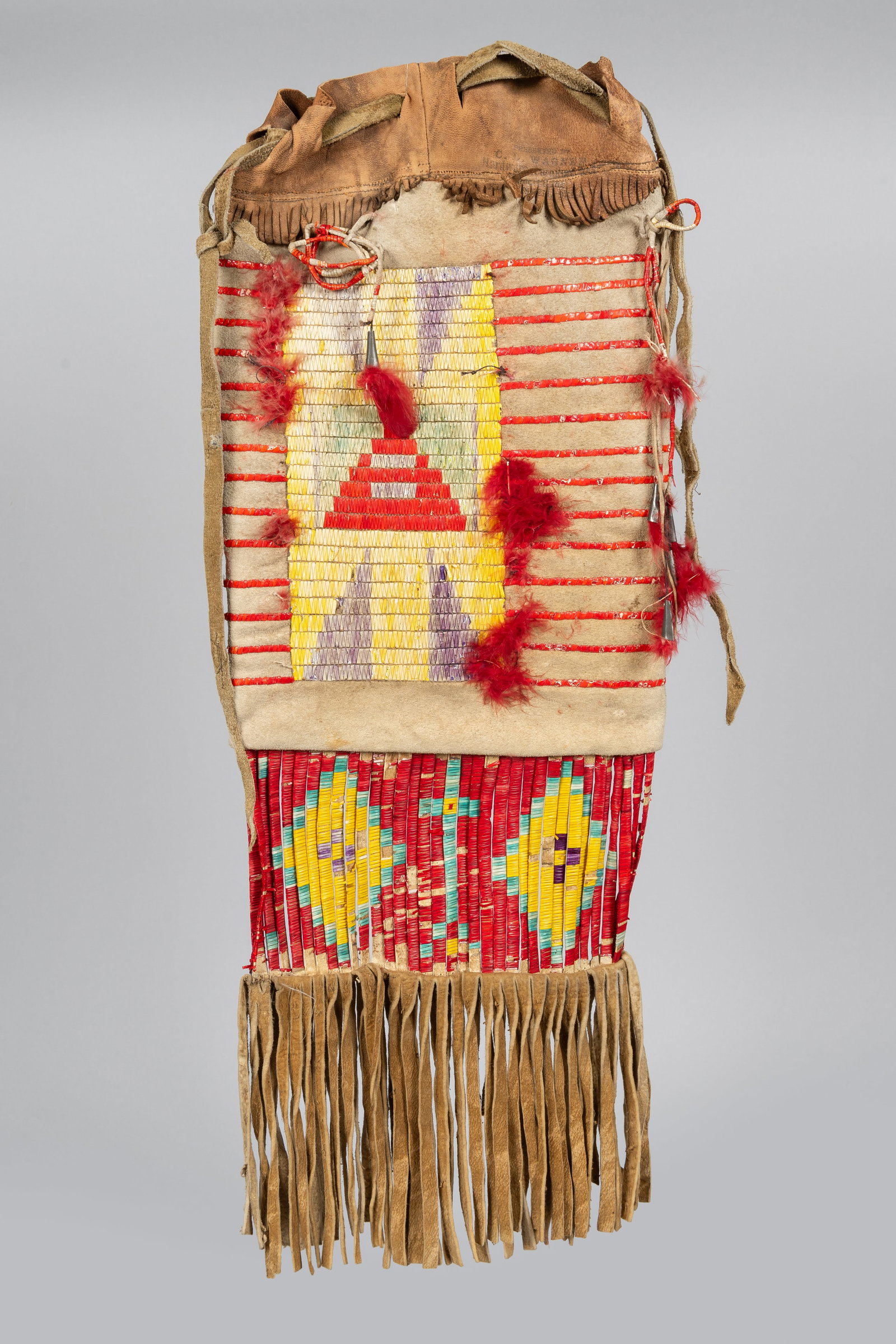 Sioux Quilled and Beaded Hide Tobacco / Dispatch Bag (1 of 2)