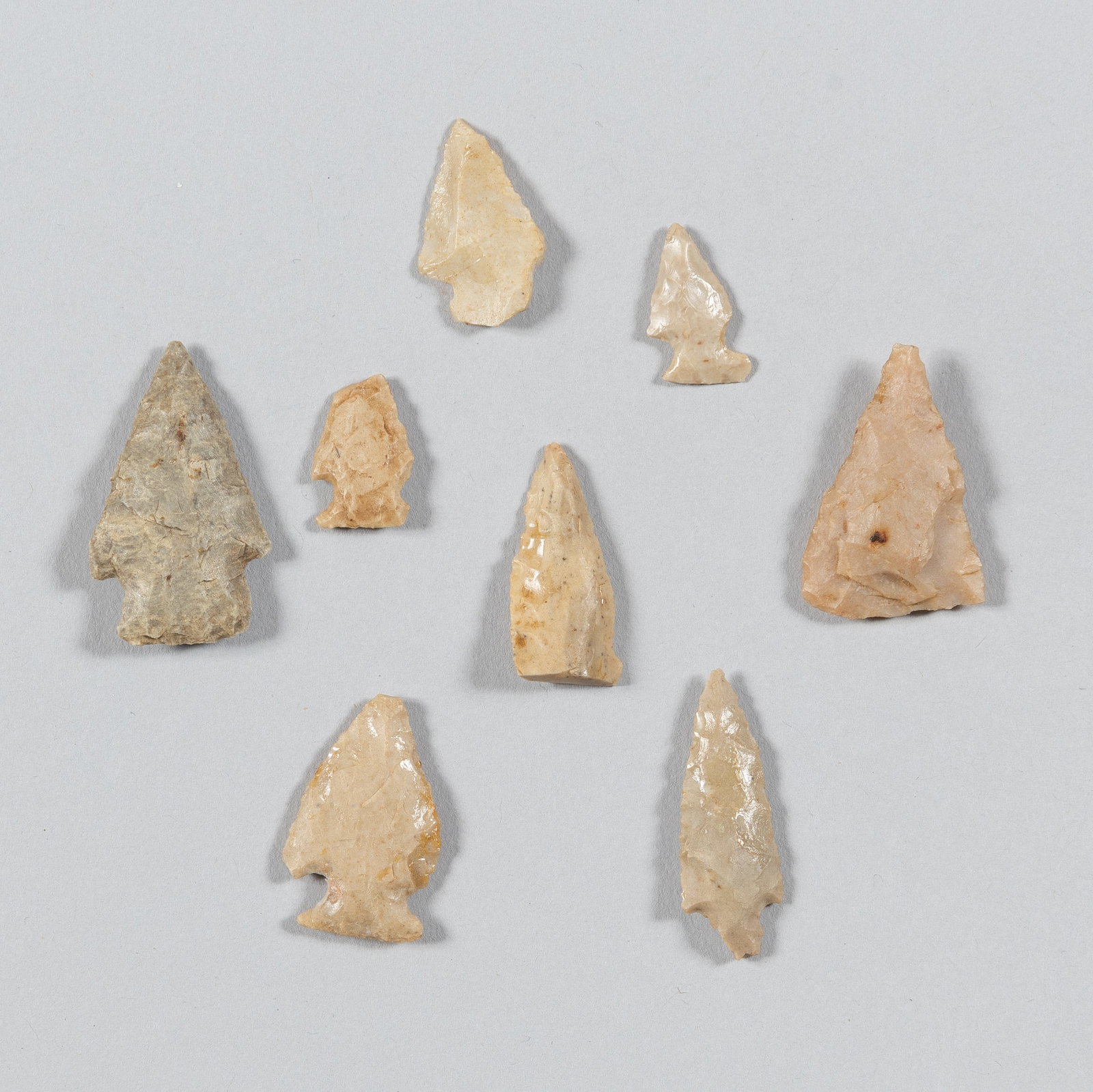 Eight Native American Projectile/Bird Points Sourced from Electra, Texas Area (1 of 2)