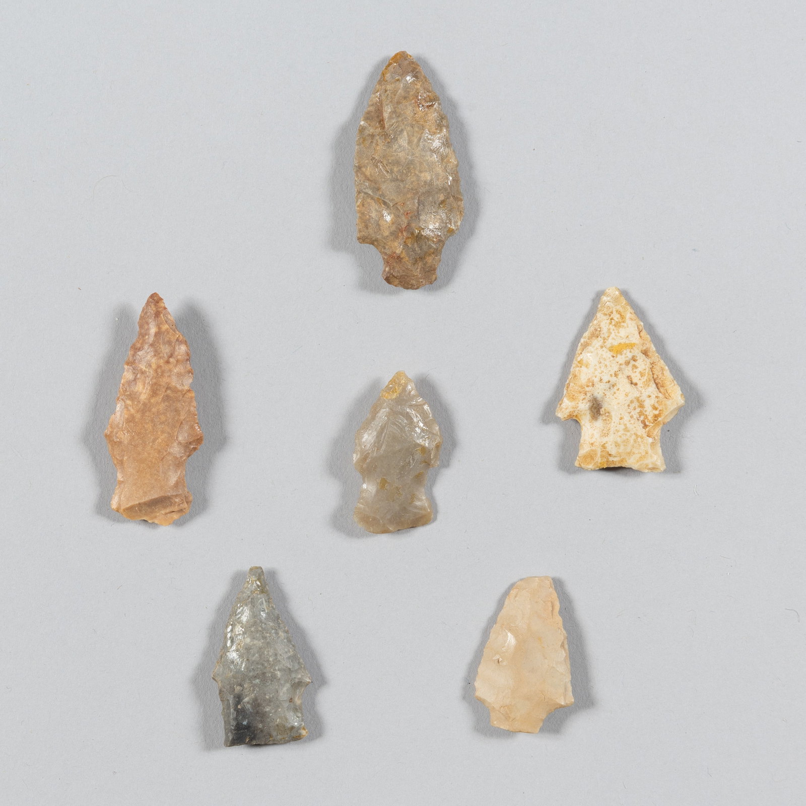 Six Native American Stone Projectile/Bird Points, Electra, Texas Area (1 of 2)