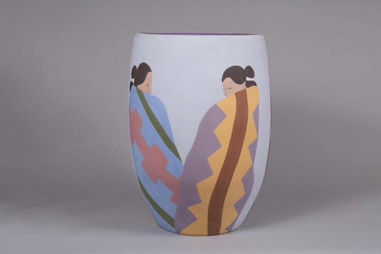 R.C. Gorman (Navajo, 1931–2005), Large Panoramic Ceramic Vessel (1 of 5)