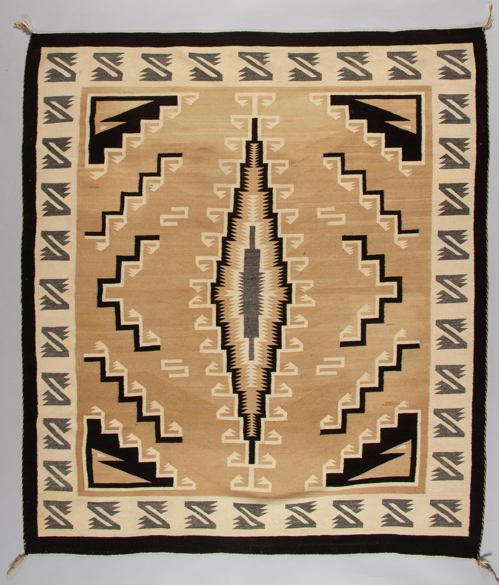 Toadalena / Two Grey Hills Rug, Irene Ashihi, Bear Clan, Ca 1940 -1950s (1 of 2)
