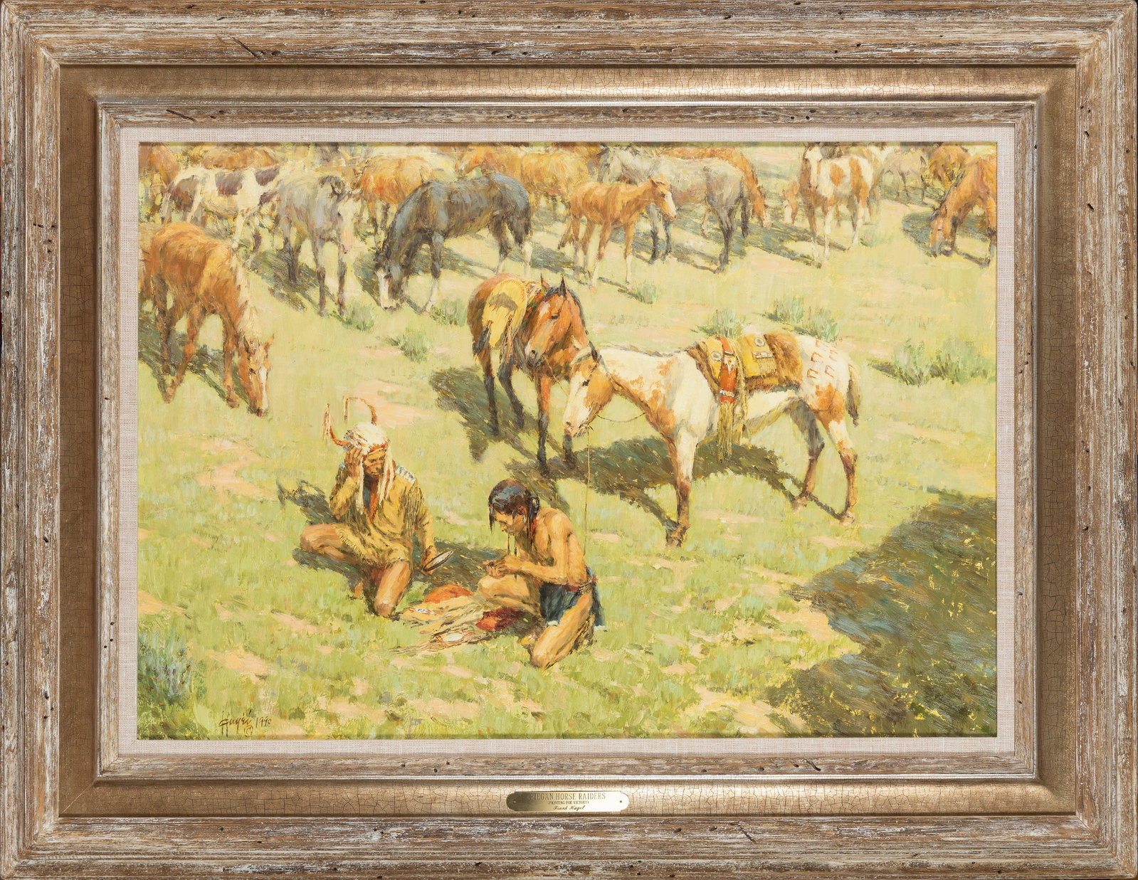 Frank D. Hagel (b. 1932), Piegan Horse Raiders, 1990 (1 of 2)