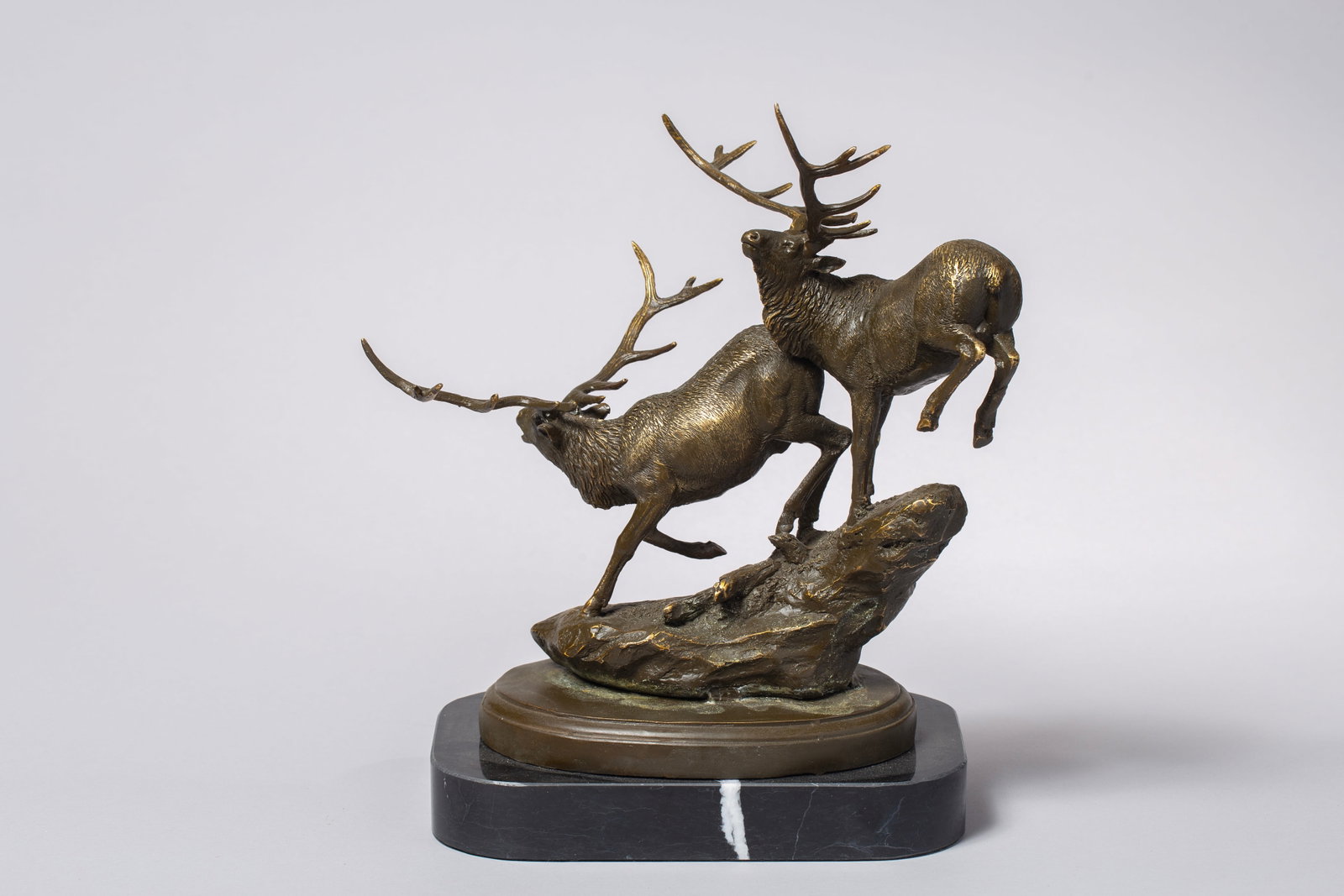 Two Walking Stags (Elk) – After Rembrandt Bugatti (Italian, 1884–1916) (1 of 4)