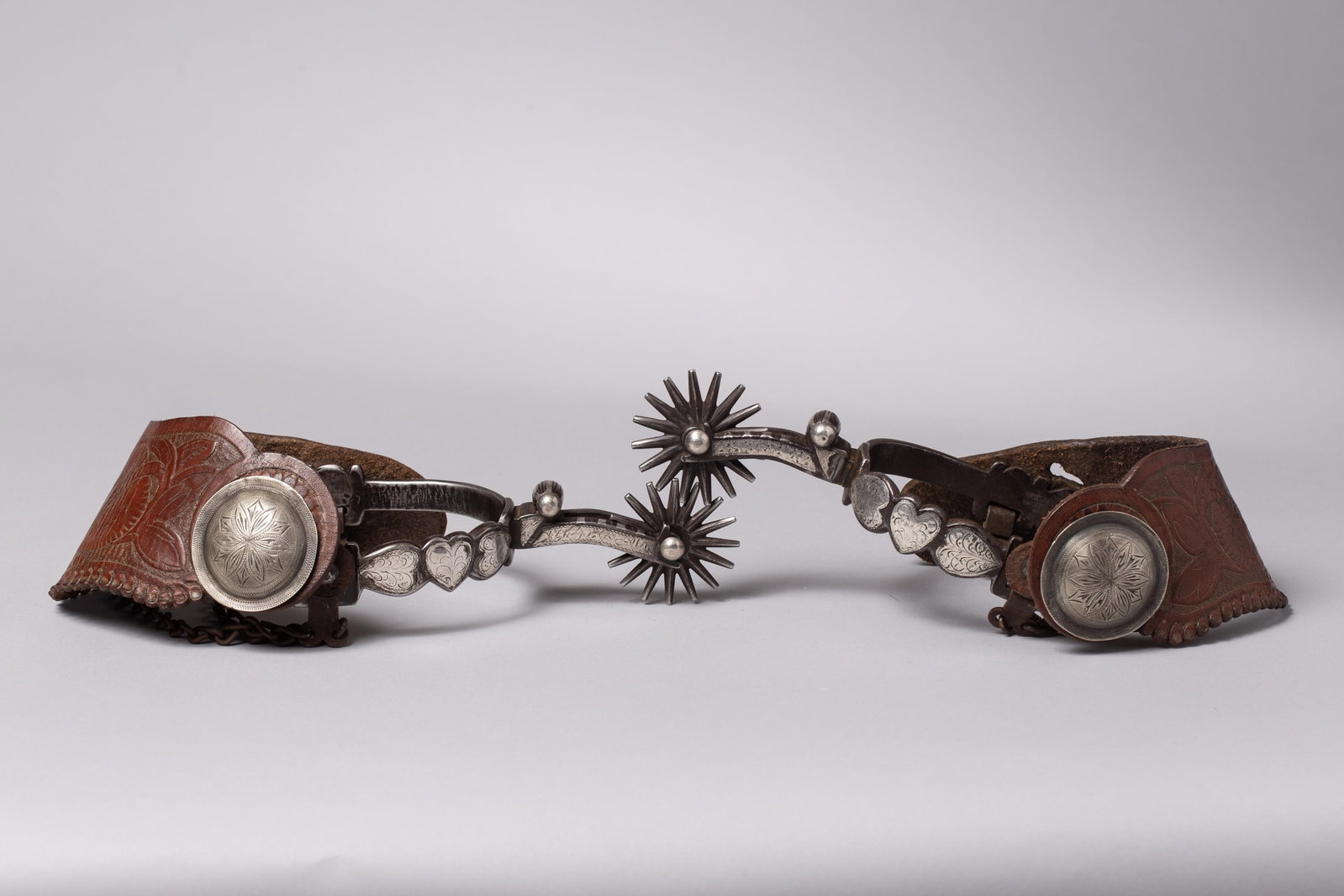 Rare Early Silver-Inlaid California "Heart" Spurs – Attributed to Carlos Figueroa (1876–1951) 3 (1 of 6)