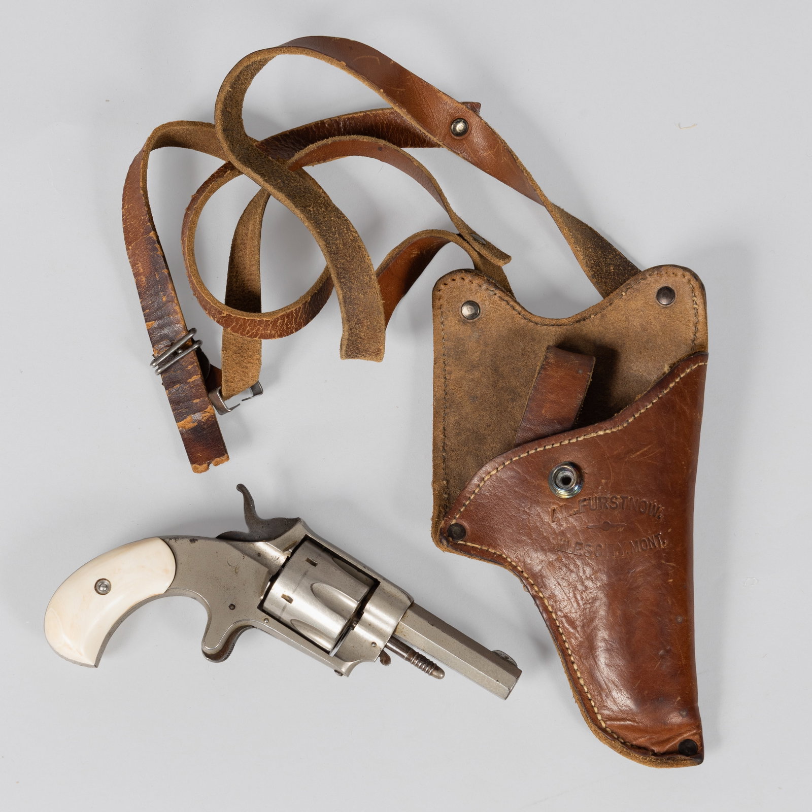Antique Forehand & Wadsworth .32 Cal with Bone Grips and Al Furstnow, MT Holster (1 of 8)