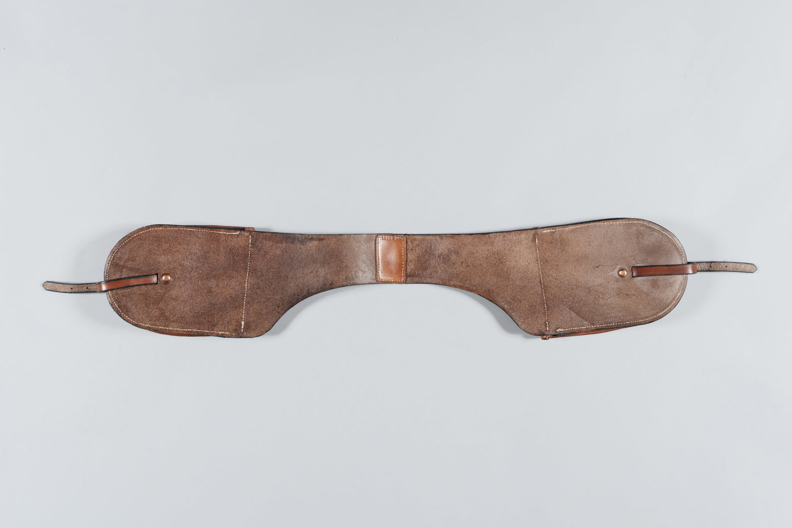 Seal Fur and Tooled Brown Leather Saddle Bags, John Clark Maker Marked: Marked John Clark / Maker / Shakopee, MN