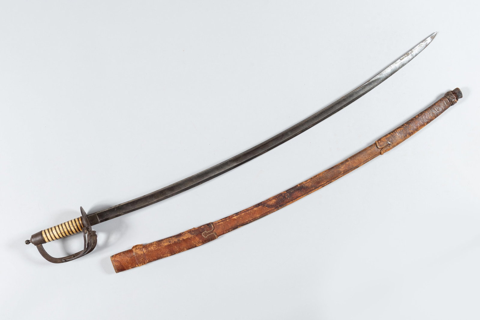 Antique 19th Century Cavalry Saber with Leahter Scabbard (1 of 3)