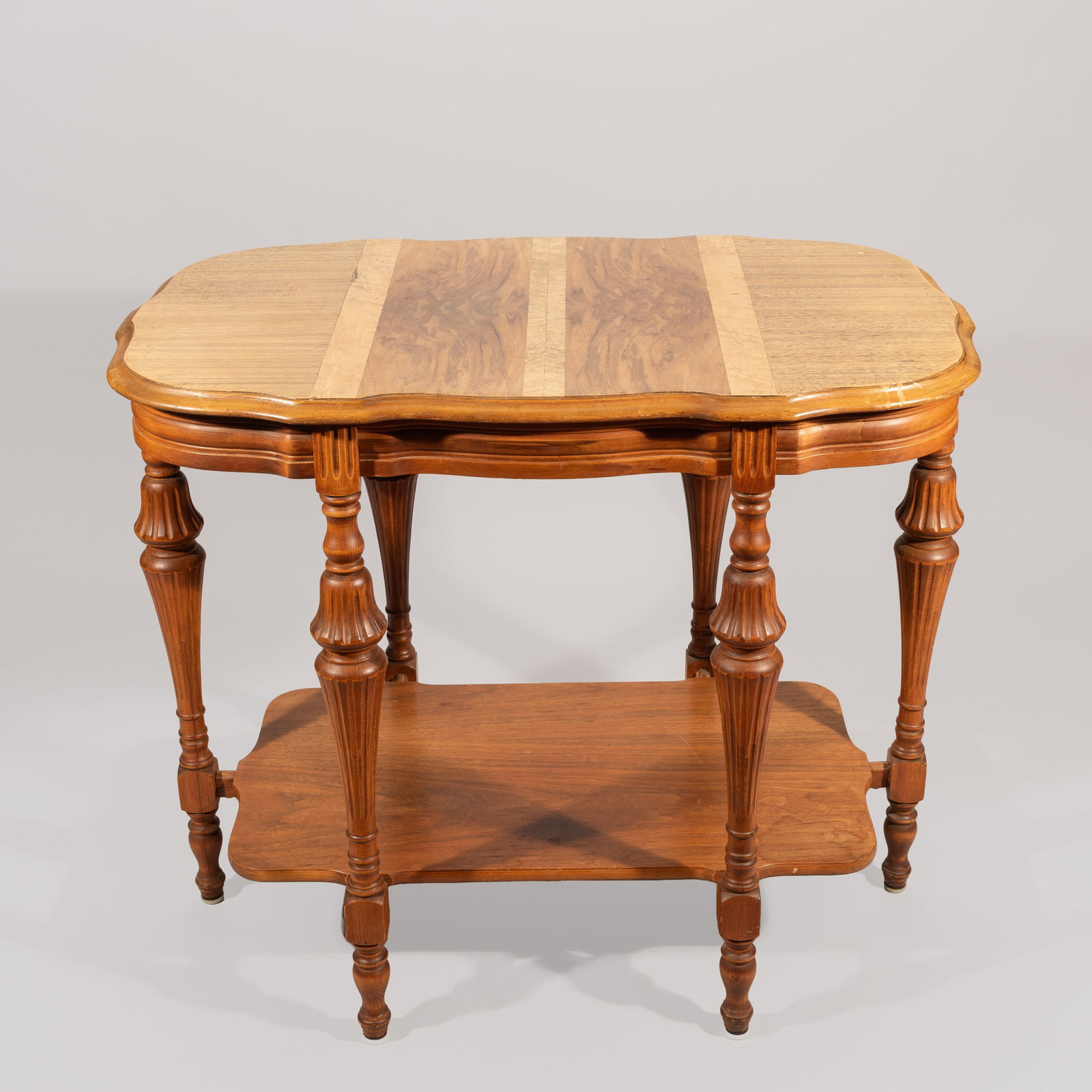 Antique Wood Rectangular Hall/End Table with a Low Shelf (1 of 4)