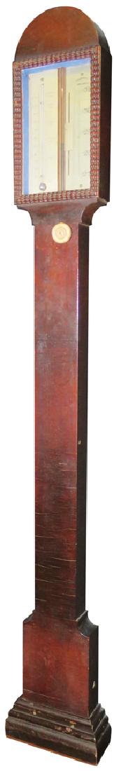 Antique S.A. Sperry Barometer, Ann Arbor: Antique S.A. Sperry Barometer, Ann Arbor. Mid 19th century mahogany stick barometer. Samuel Sperry worked in the Ann Arbor barometer shop of L.W. Woodruff & Co. 5 1/2 X 38 1/4 X 2 1/4 inches.