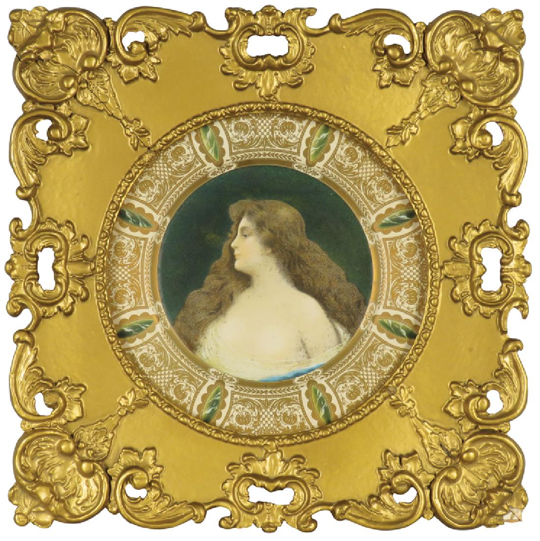 1905 Coca Cola Western Bottling Art Plate: 1905 Coca Cola Western Bottling Co. Topless Vienna Art PlatE Faded otherwise good condition. 10 inch diameter in gesso framE