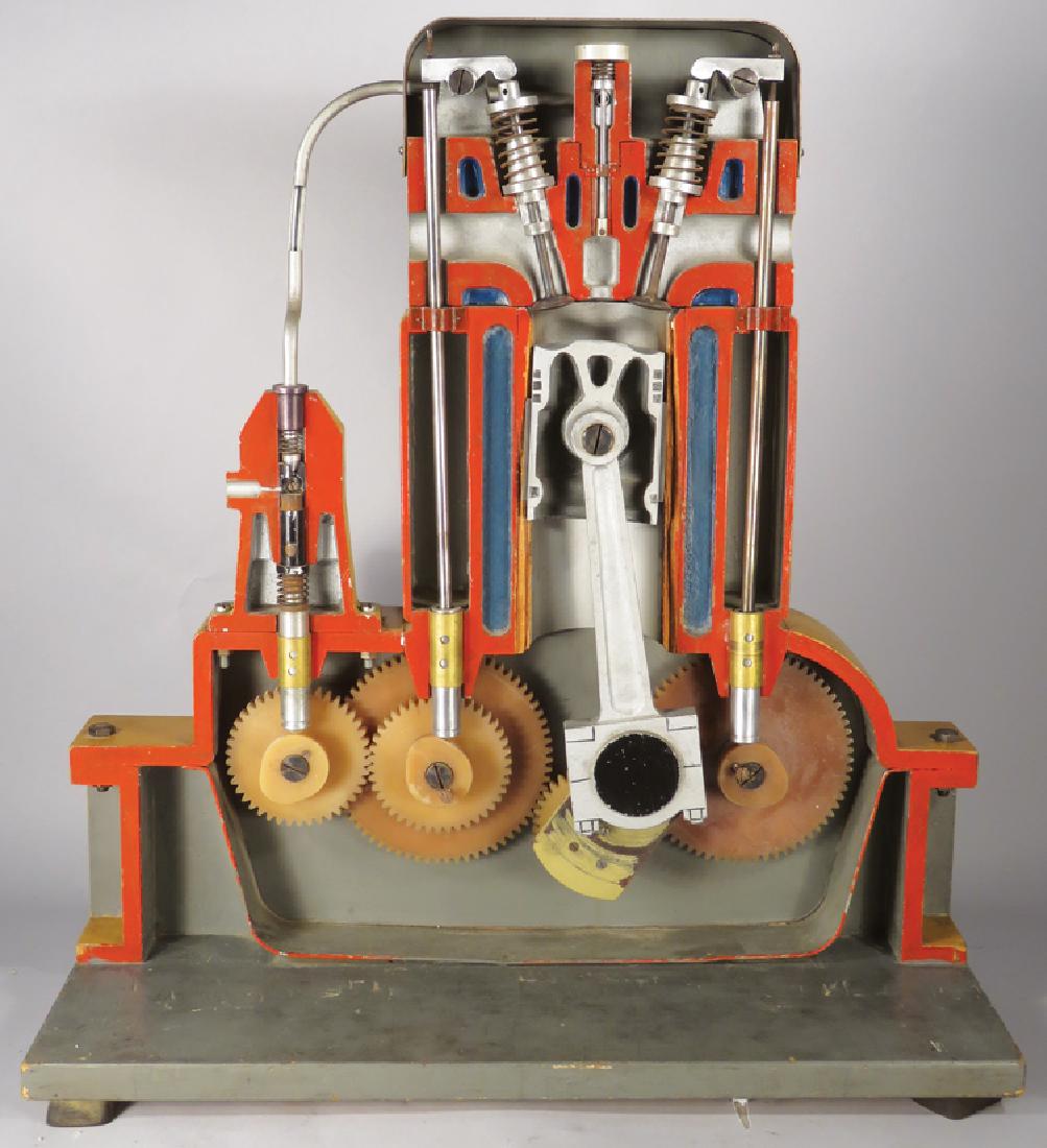 German School Training Model: German School Training Model. Kovodelny Podnik Diesel engine, wood guides missinG 21 1/2 X 23 X 12 inches.