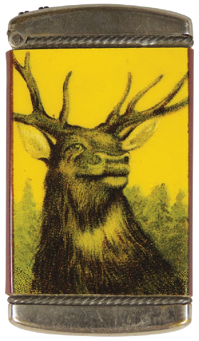 Celluloid Advertising Match Safe: Celluloid Advertising Match SafE The Wagner Simpson Merc Co. Fort Morgan, Colo. Elk ImagE Excellent condition. 1 1/2 X 2 3/4 inches.