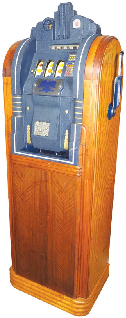 Mills Extraordinaire Console Slot Machine: Mills Extraordinaire, 10 Cent Coin Operated Console Slot MachinE Mills Novelty Co. Chicago. The Mills Extrordinary Silent Bell was made for the 1933 Chicago Worlds Fair, whose motto was the "Century o