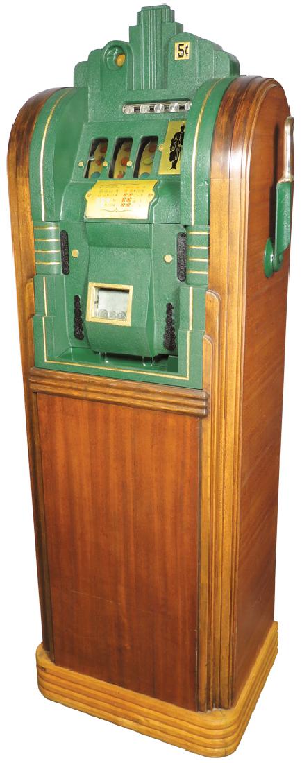 Mills Extraordinaire Console Slot Machine: Mills Extraordinaire, 5 Cent Coin Operated Console Slot MachinE Mills Novelty Co. Chicago. The Mills Extrordinary Silent Bell was made for the 1933 Chicago Worlds Fair, whose motto was the "Century of