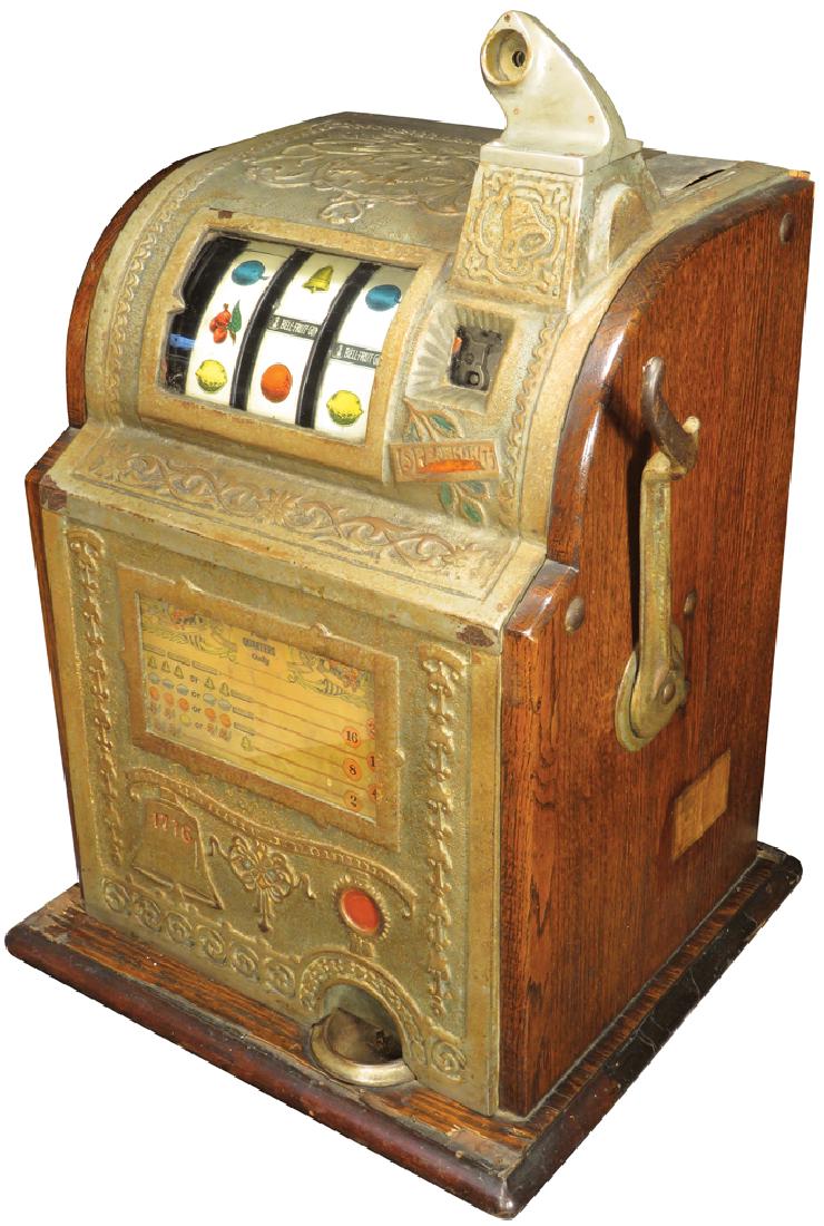 Mills 25 Cent Liberty Bell Slot Machine: Coin Operated Mills Novelty Co. 25 Liberty Bell Eagle Front Slot MachinE Original cast iron front. Original working condition. Comes with keys.