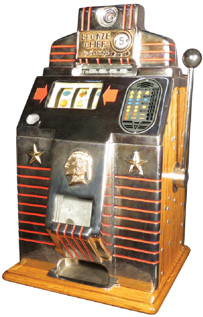 Jennings 1945 Bronze Chief 5 Cent Slot Machine