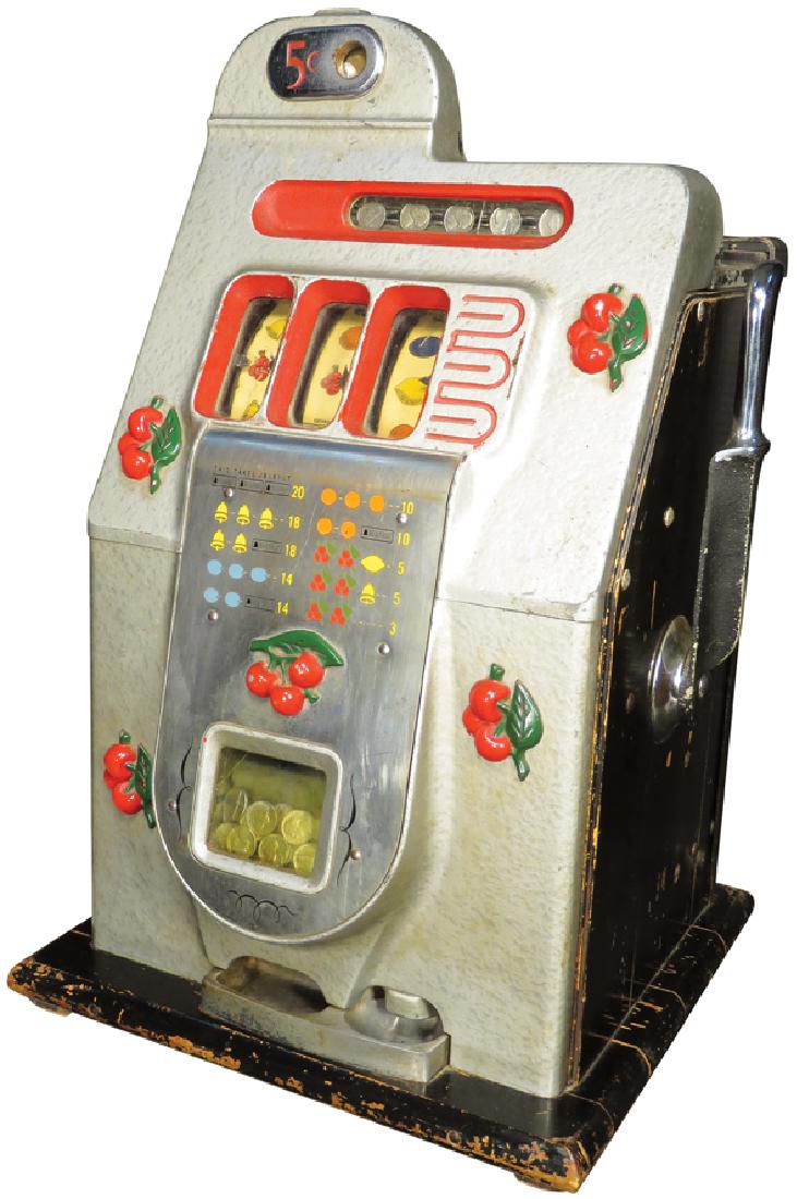Mills 5 Cent Cherry Front Slot Machine: Mills Novelty Co. 5 Cent Cherry Front Slot MachinE Original working condition. Comes with key.
