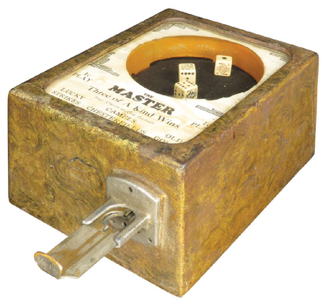 Coin Operated Dice Game: Coin Operated Dice GamE The Master Cigarette MachinE Good condition. Approx. 8 X 4 X 12 inches.