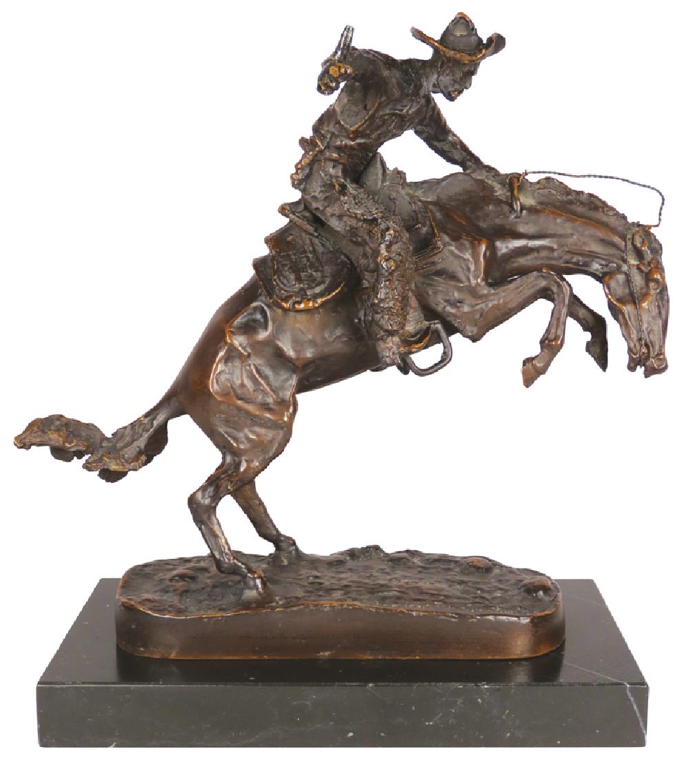 Frederic Remington "Bronco Buster" Bronze: Frederic Remington "Bronco Buster" Recast of Bronze Statue. The Bronco Buster is the world’s most famous piece of American art. Frederic Remington presented it as a gift to President Theodore Roosev