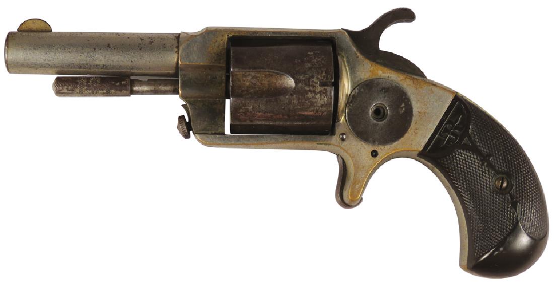 3 Pistols Including J. Rupertus .32 Rimfire: Three Pistols Including J. Rupertus .32 Rimfire Spur Trigger "Nero" Pistol, 5 shot plastic grip. Antique Greenwich, CT. Five Shot Pistol. Wood grip, wear to nickel. Fair condition. John Fox Twigg Perc