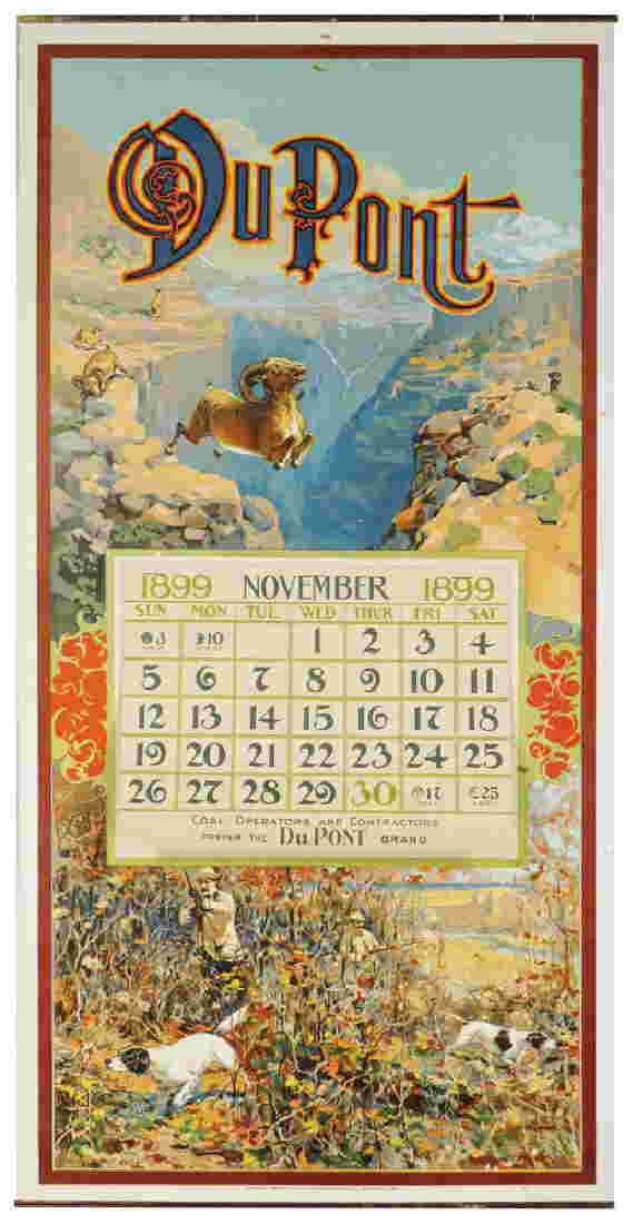 1899 Calendar for Dupont Powder Company