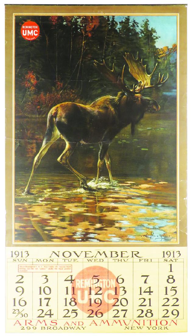 1913-calendar-for-remington-umc-depicts-moose