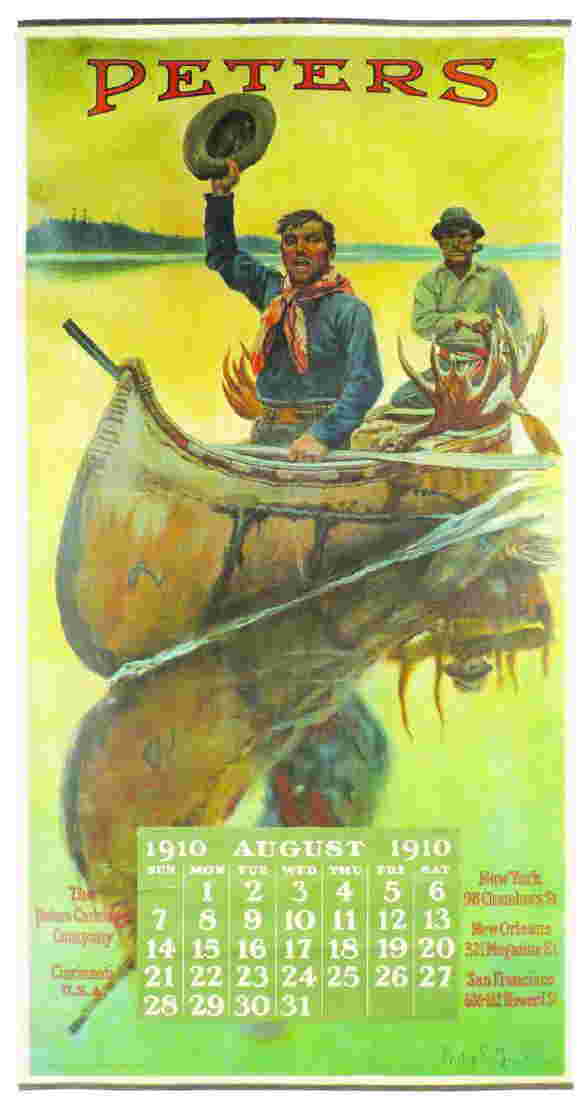 1910 Calendar for Peters Cartridge Company