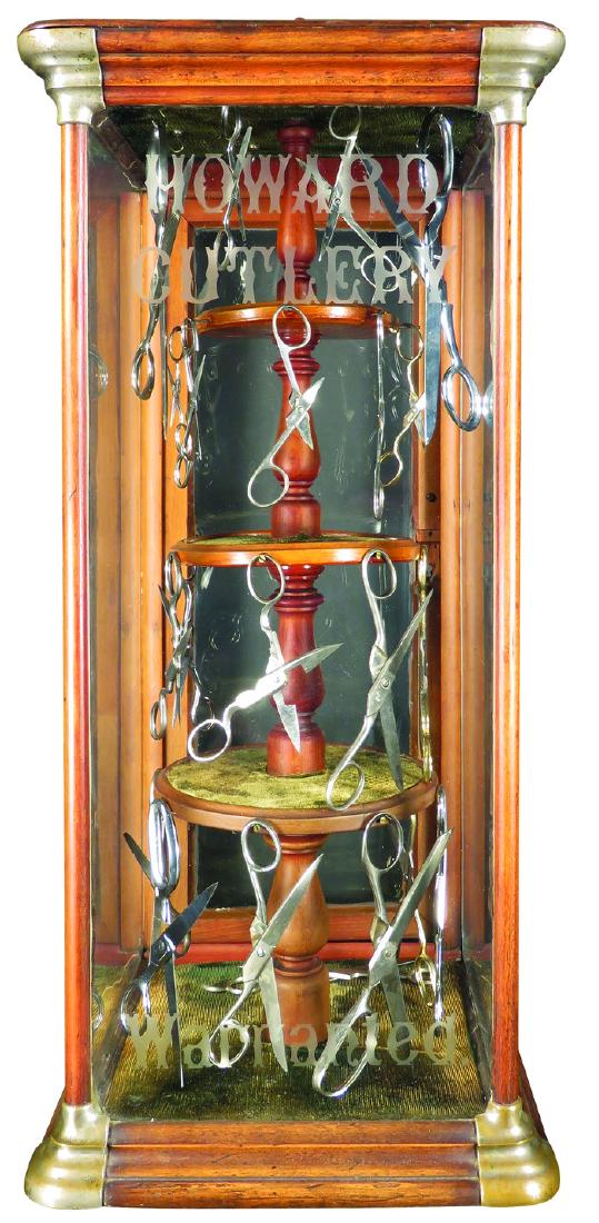 Mahogany Howard Cutlery Scissors Display Case