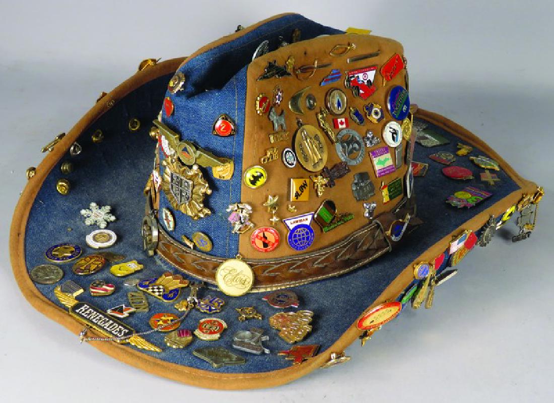 Men's Cowboy Hat Loaded with Hat Pins (1 of 1)