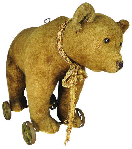 original steiff bear on wheels