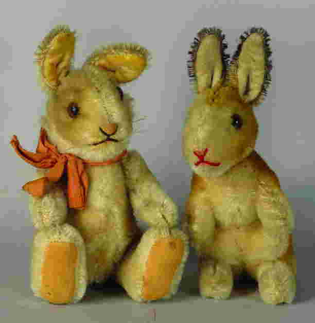Two Vintage Original Steiff Rabbits
