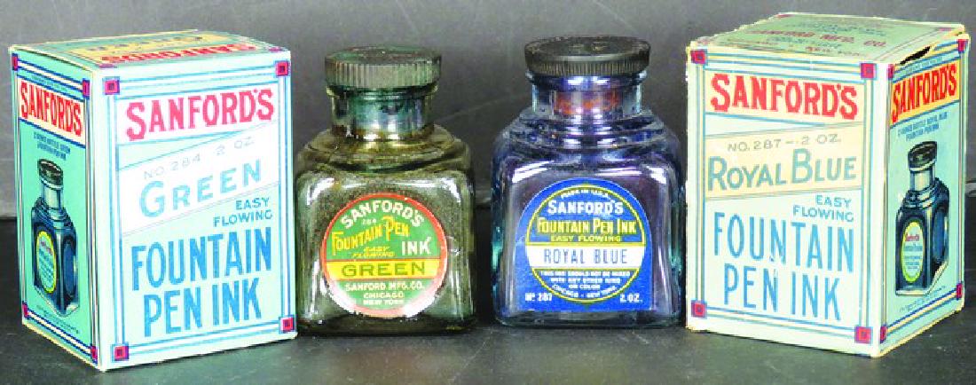 Two Sanford's Inks Fountain Pen Ink Bottles (1 of 1)