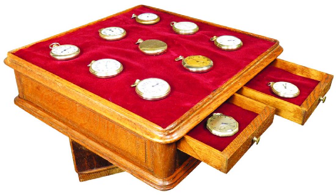 Pocket Watch Store Display and Case (1 of 1)