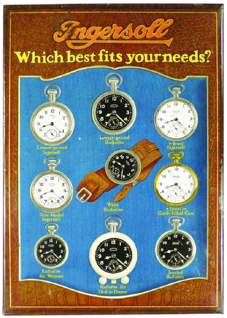 Ingersoll Watches Tin Over Cardboard Sign (1 of 1)
