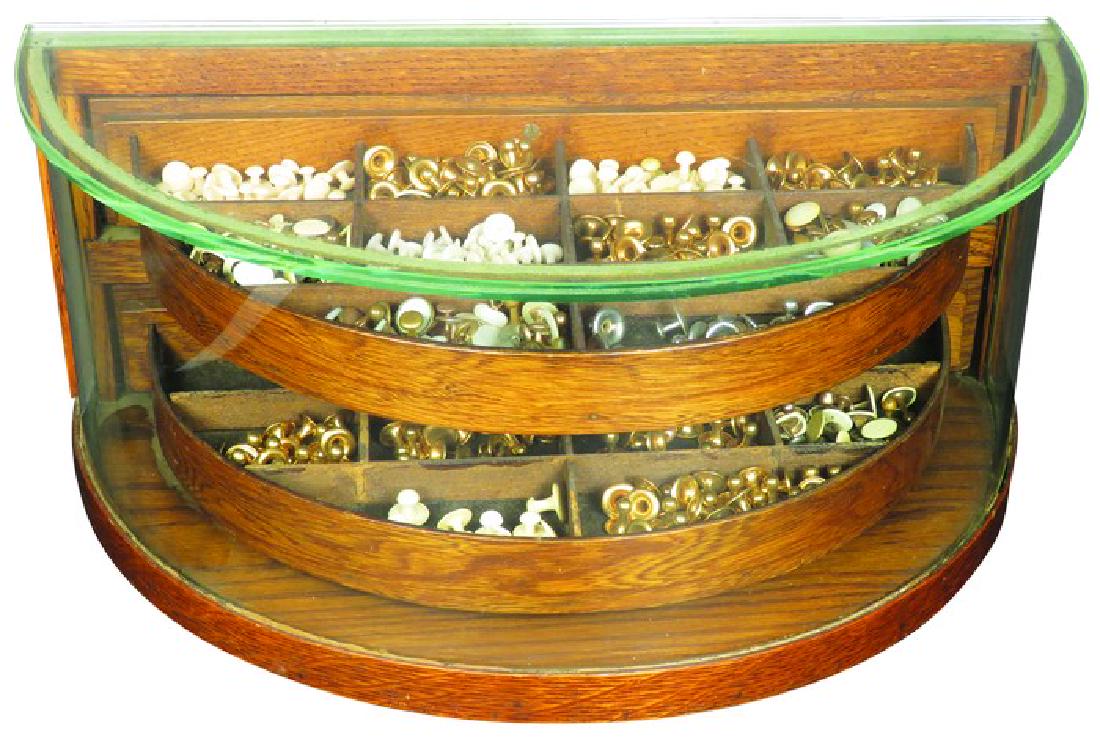 Curved Glass Collar Button Store Display Case (1 of 2)