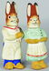 2 German Paper Mache Easter Candy Containers