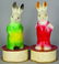 2 Composite Easter Bunny Candy Containers