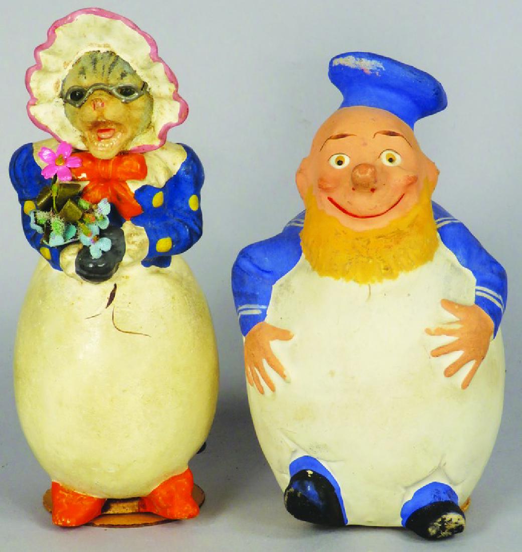 Two Figural Paper Mache Easter Candy Containers (1 of 1)