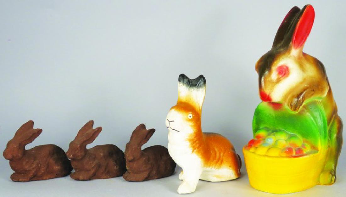 Assorted Vintage Easter Bunny Items (1 of 1)