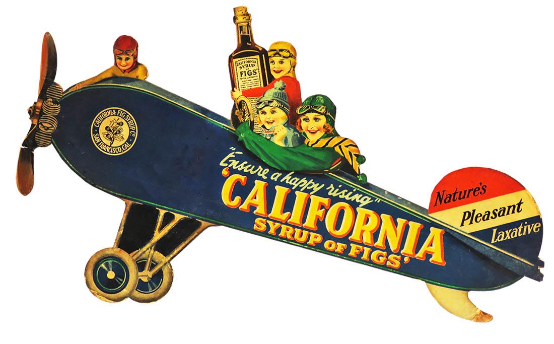 California Syrup of Fig Die Cut Cardboard Sign
