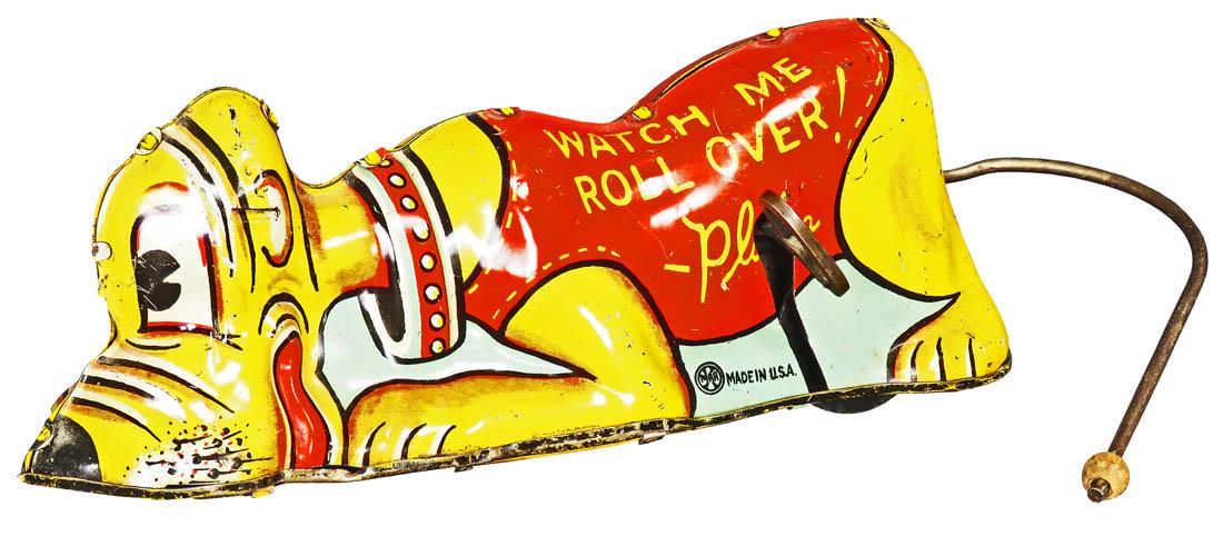 Louis Marx Vintage Walt Disney Pluto Tin Toy: Louis Marx Vintage Walt Disney Pluto Tin Wind Up Toy, 1939. Very good working condition. 8 inches long.