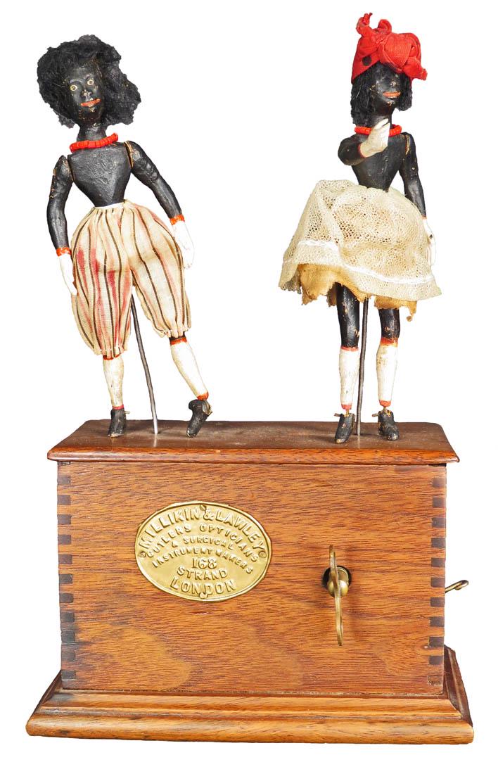 Clockwork Black Americana Wind Up Dancers: American Clockwork Black Americana Wind Up Dancers, ca. 1875. Jubilee Jig Dancers. 6 x 10 X 3 1/2 inches.