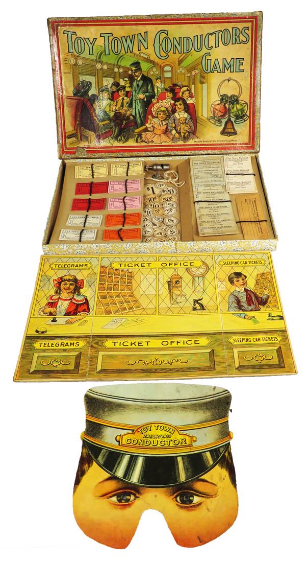 Milton Bradley Toy Town Conductors Game #4501: Milton Bradley Toy Town Conductors Game #4501. Great graphics, box shows wear. 14 X 1 1/2 X 9 inches.