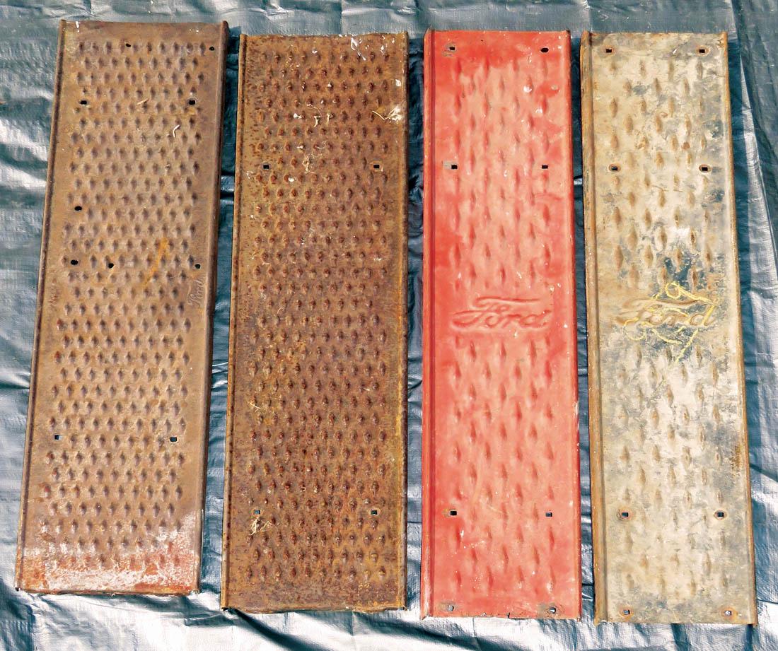 Model T Parts 4 Model T Running Boards: Four Model T Running Boards, two matching.