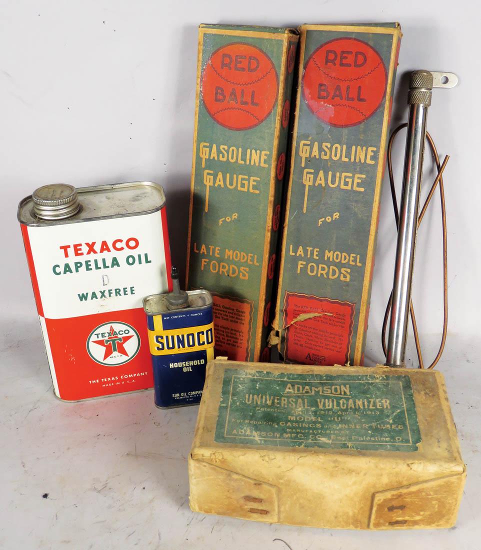 Model T Parts, Misc Items: Model T Parts, Misc Items. 2 oil cans, gas gauges and more...Sold as is.
