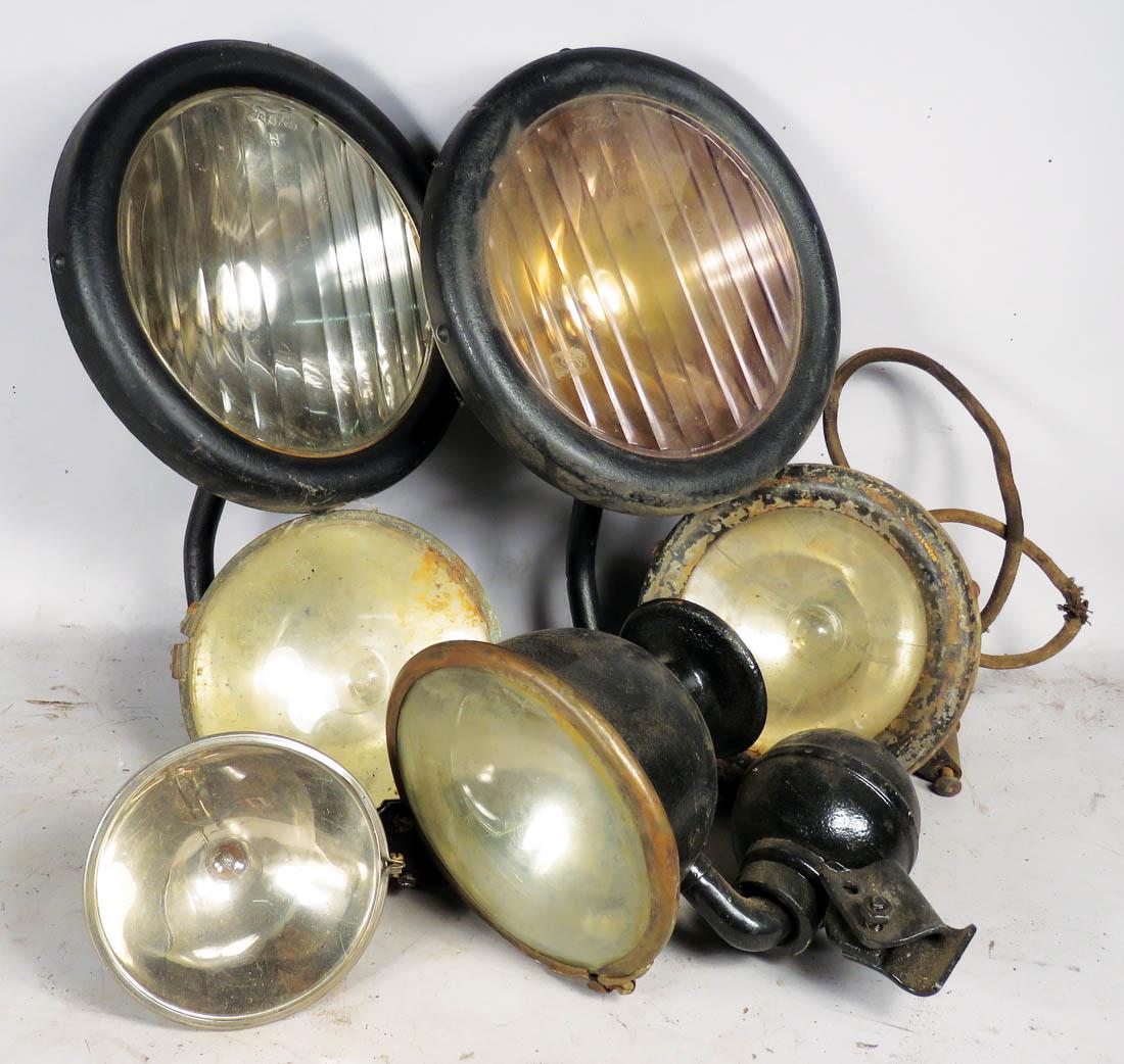 Model T Parts, Electric Head Lamps: Model T Parts, Electric Head Lamps, two matching, 5pcs total. Sold as is.