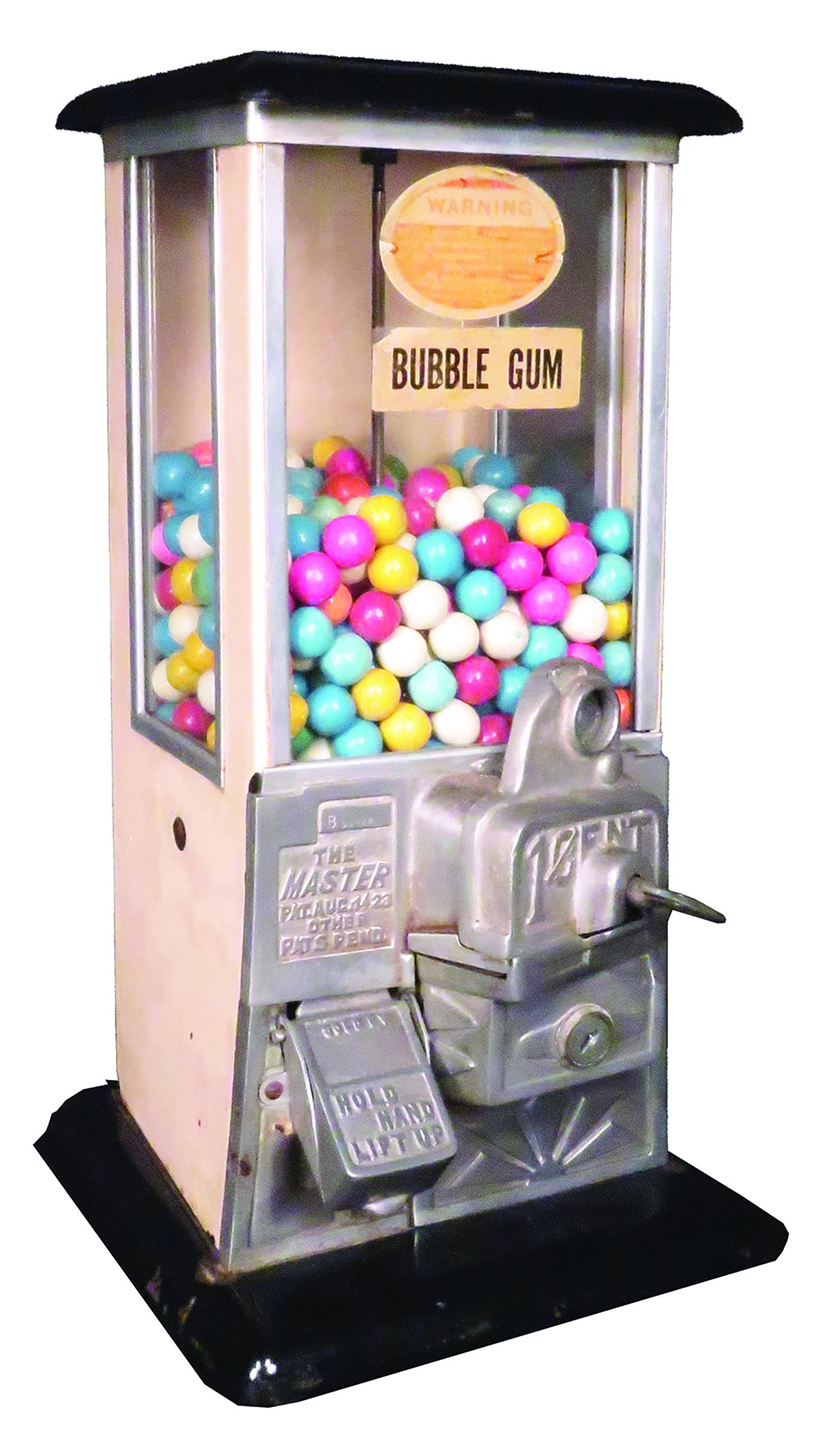 Master 1 Cent Coin Operated Gumball Machine: Master, 1 Cent, Coin Operated Gumball Machine. Beige and black with porcelain sides. All original working condition, no key.