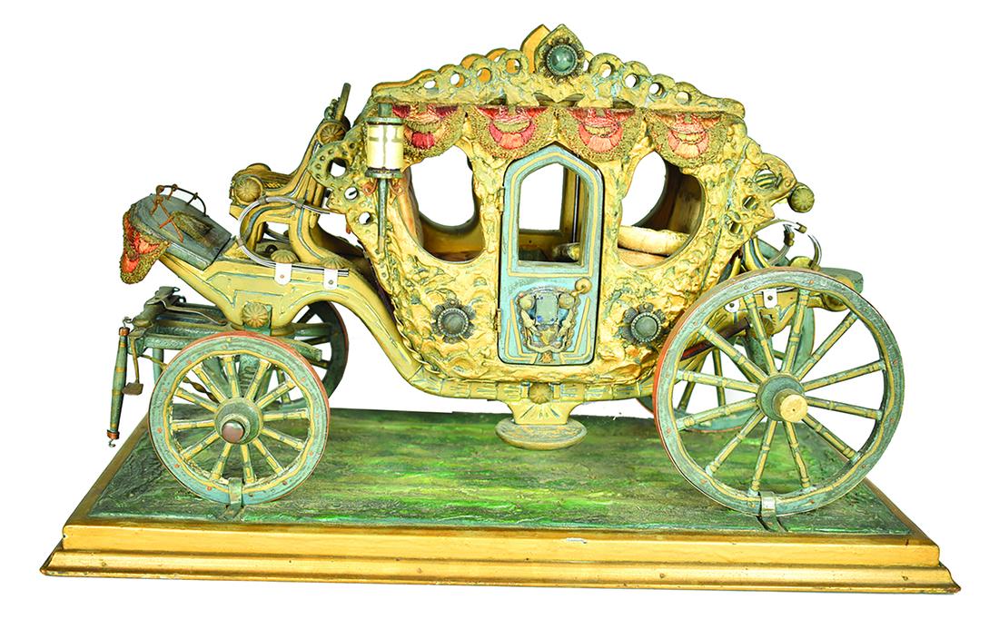 Miniature Replica of an Edwardian Era Coach. Great: Miniature Replica of an Edwardian Era Coach. Great detail and color. Measures 16 X 9 1/2 X 8 inches.